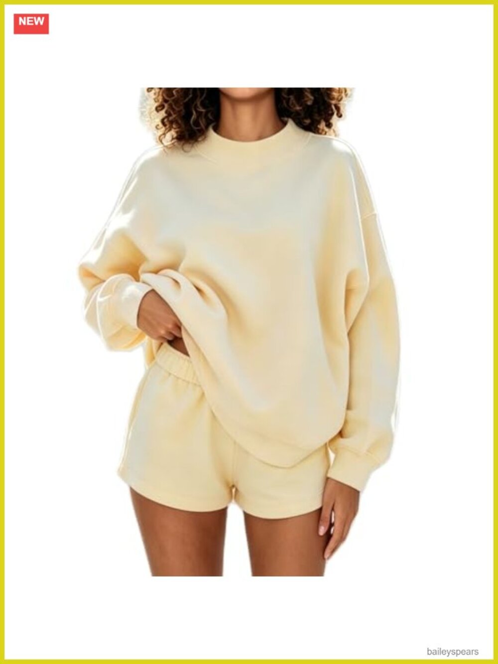 Women 2 Piece Sweat Shorts Set Oversized Mockneck Lounge Tracksuit
